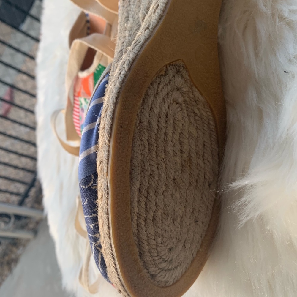 Coach Multicolor Patchwork Espadrille Wedge Sandals - Picture 8 of 8